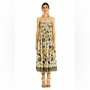 Ulla Johnson lemon balm halter midi dress